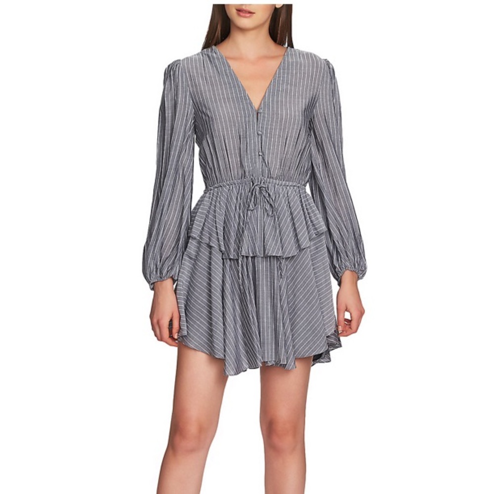 1. State, Long Sleeve Cinch Waist Stripe Dress 👗